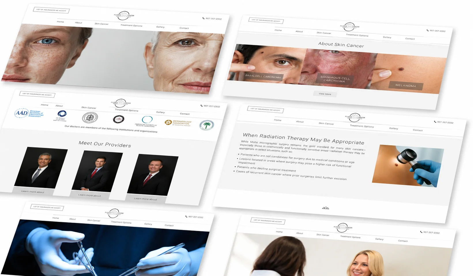 Alaska Skin Cancer Specialty Group — completed website including skin cancer condition pages, Mohs surgery information, and patient resources