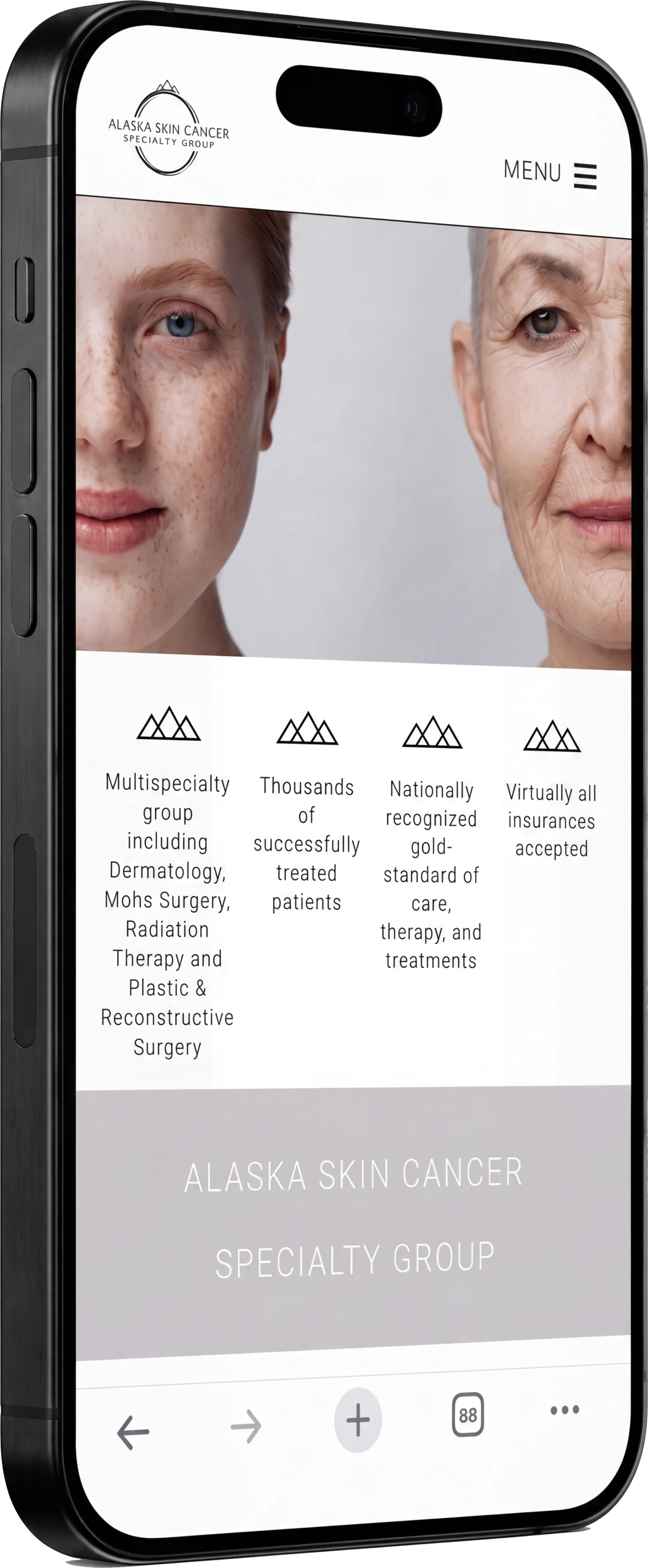 ASCSG mobile website — home and features